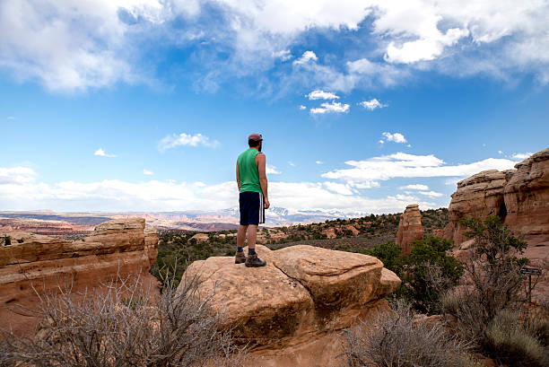 Man in the Desert stock photo