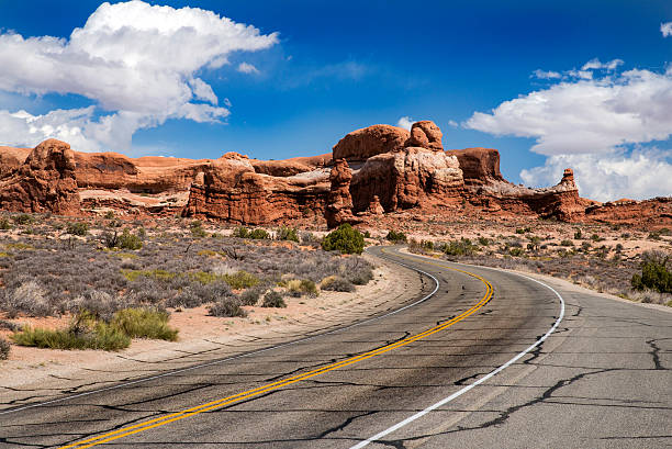 Winding Desert Road stock photo