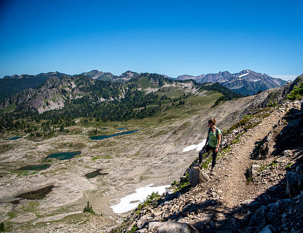 istock Woman Hiking in Seven Lakes Basin 470822871