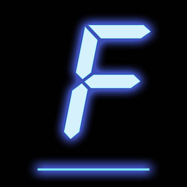 istock LED letter F blue color 470823720