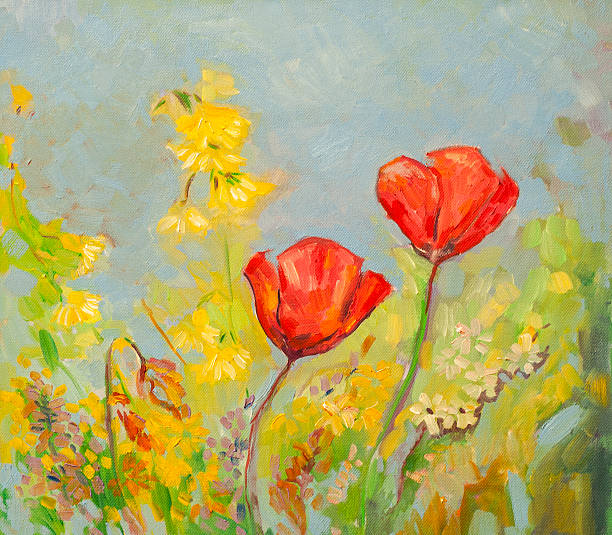 istock Original painting of poppies 470823838