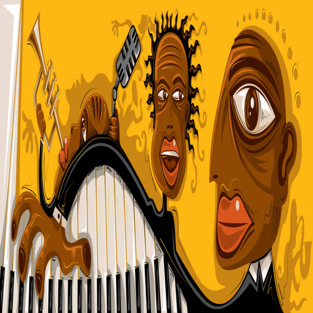 абстрактный jazz искусства, отличная музыка band (векторных) - cool jazz stock illustrations