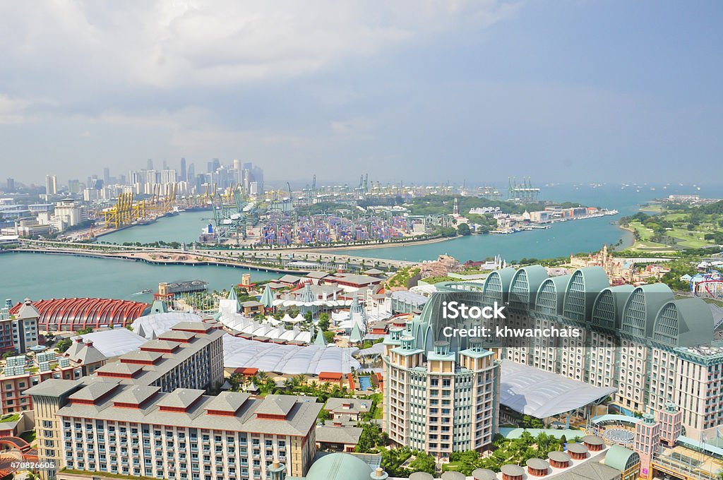 Sentosa,Singapore complex on April 24, 2011 in Sentosa, Singapore. Sentosa is popular island resort in Singapore with more than 5 mln visitors per year. Architecture Stock Photo