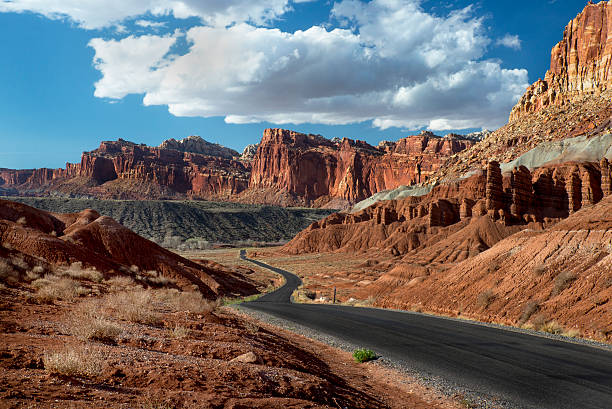 Road Through Capitol Reef National Park stock photo