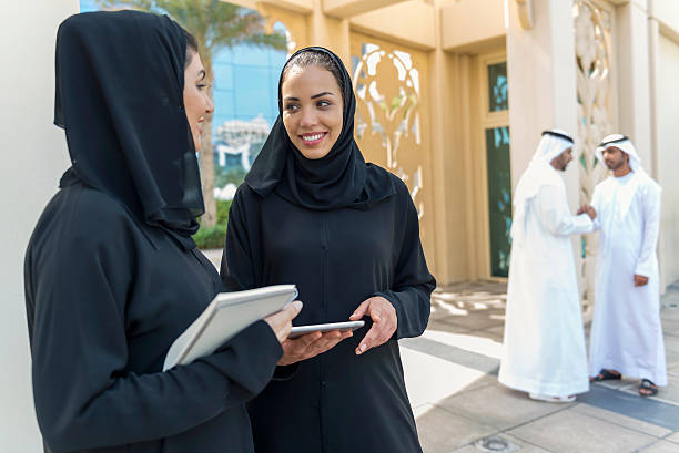 istock Emarati Business people outside the office in Dubai 470830450