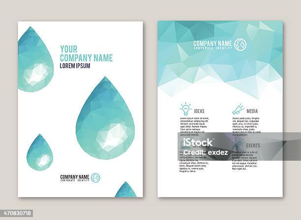 Lowpoly Water Drop Design For Print Stock Illustration - Download Image Now - Water, Pattern, Design