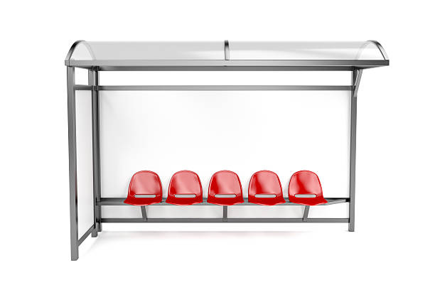 Bus stop Bus stop on white background bus shelter stock pictures, royalty-free photos & images