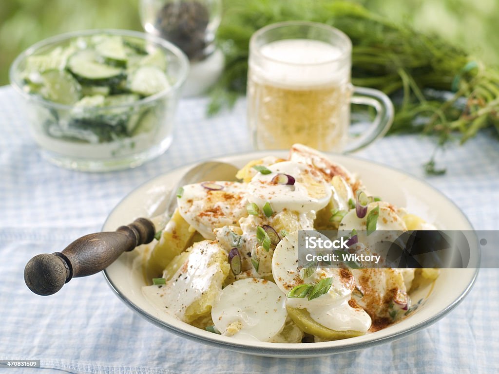 Potato salad Potato salad with mayonnaise and spring onion, selective focus Potato Salad Stock Photo