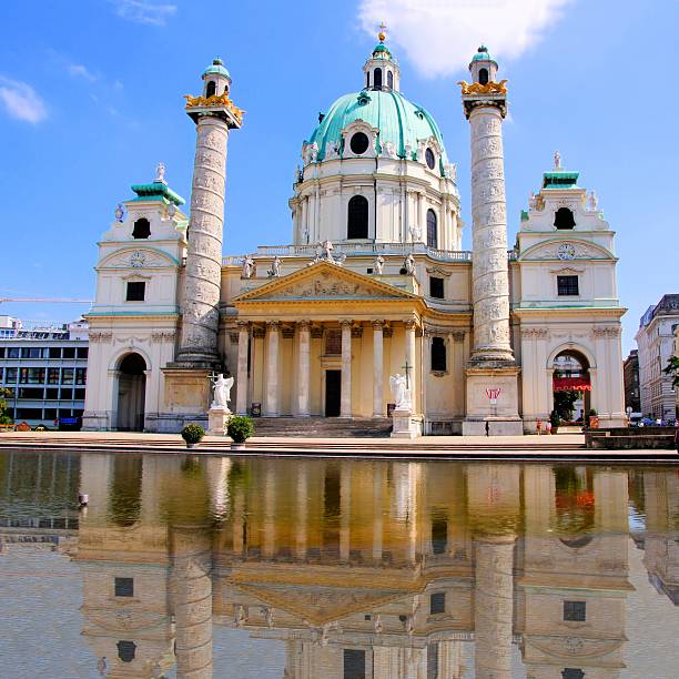 istock St. Charles' Church with reflections, Vienna, Austria 470835565