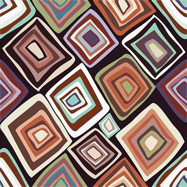 Vector seamless pattern with multicolored diamonds vector art illustration