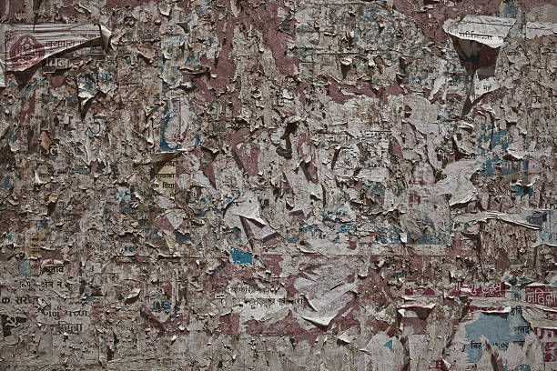 istock wooden boards with scraps of old ads 470838164