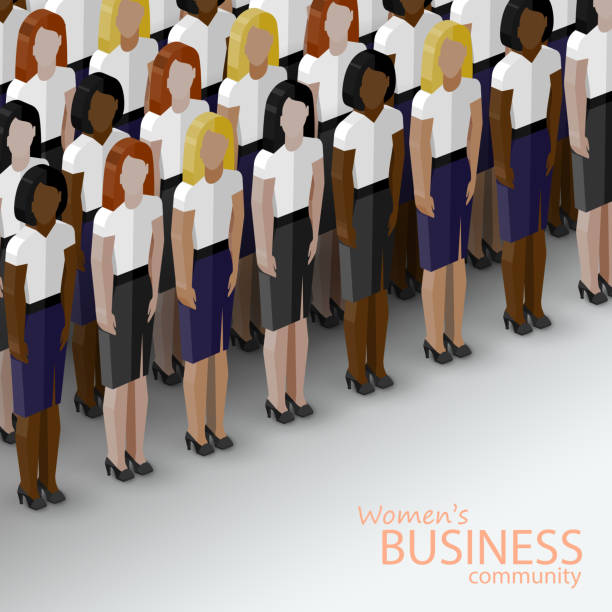 bildbanksillustrationer, clip art samt tecknat material och ikoner med an illustration of the female business community in 3d - mature women model