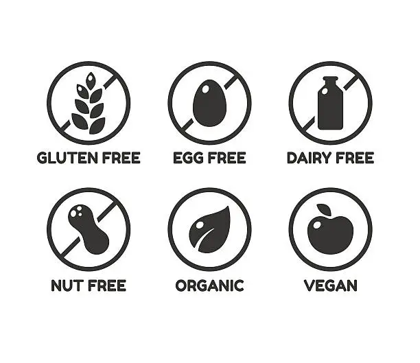Vector illustration of Food ingredient labels