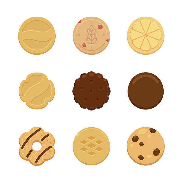 ilustrações, clipart, desenhos animados e ícones de os cookies - cookie sugar oatmeal isolated