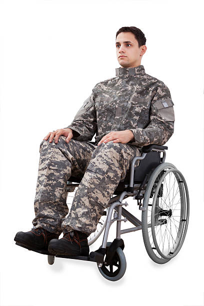 istock Determined Soldier Sitting In Wheelchair 470841608