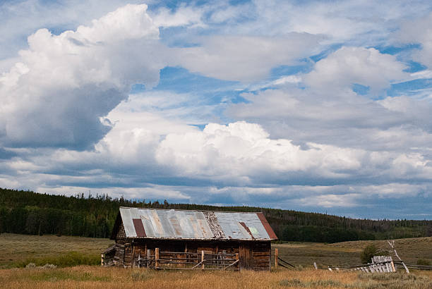 istock Mountain cabin in meadow North Park Colorado 470842171