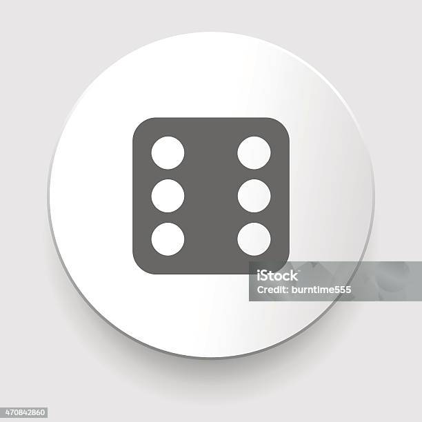 Vector Illustration Of One Dices Side With 6 Stock Illustration - Download Image Now - 2015, Addiction, Casino