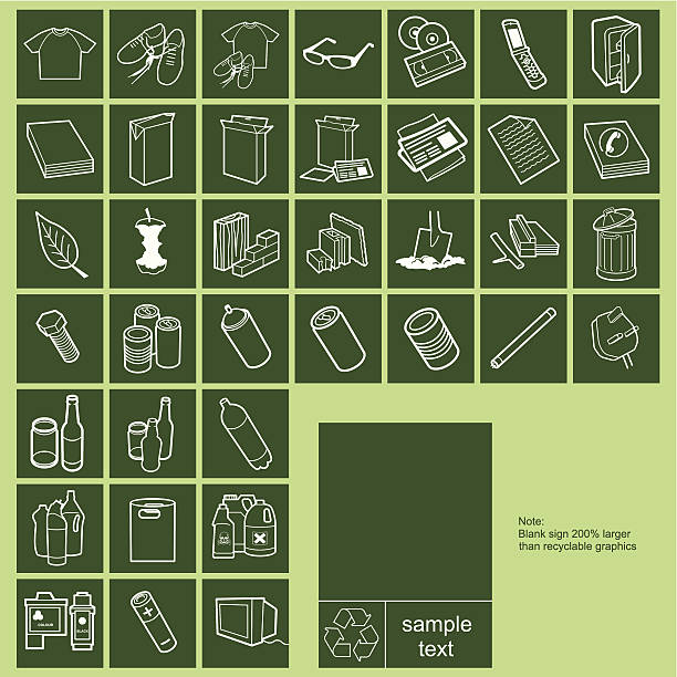 재활용 표시 - homegrown produce landfill green garbage stock illustrations