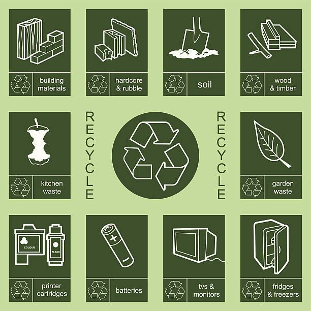 재활용 - homegrown produce landfill green garbage stock illustrations