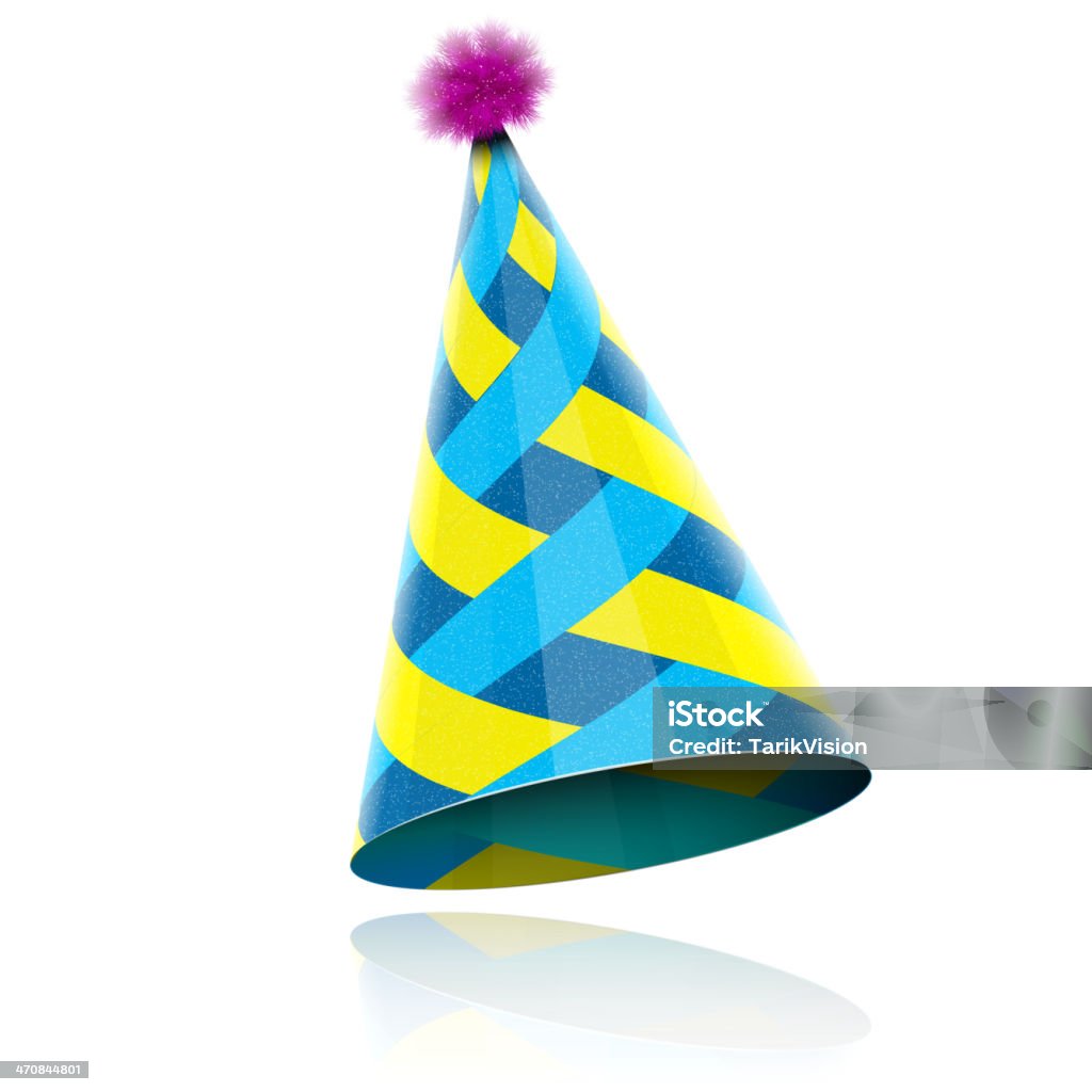 Glossy Cone-like Hat For Event Celebration. Vector eps10 illustration. Contains various blending modes, opacity masks, transparency blends. Party Hat stock vector