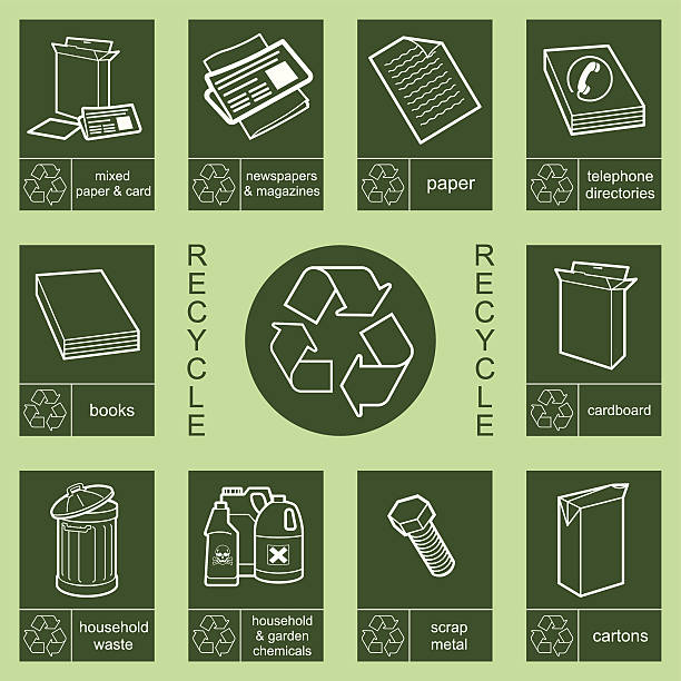 재활용 - homegrown produce landfill green garbage stock illustrations