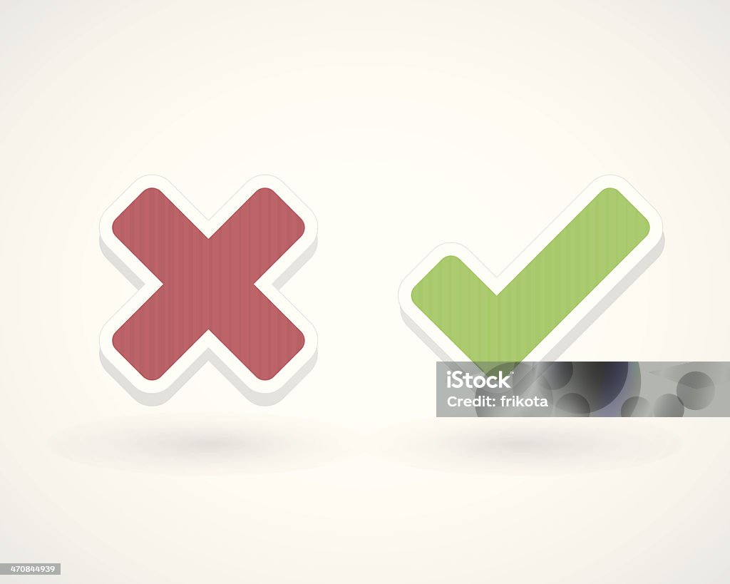 Wrong and ok Icons: wrong and right Asking stock vector