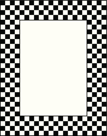 Vector illustration of a black and white checkered frame.