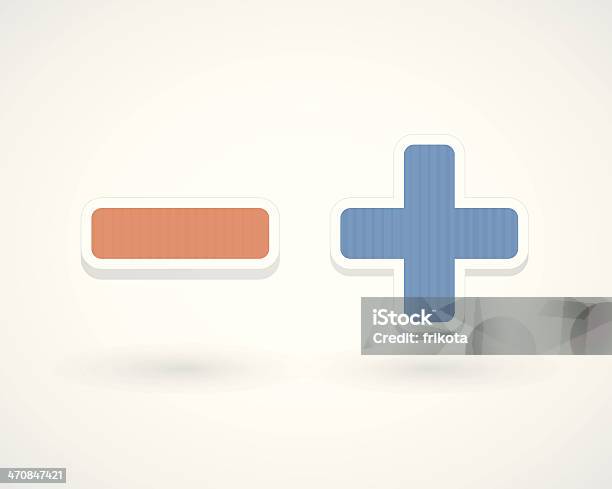 Minus And Plus Stock Illustration - Download Image Now - Application Form, Blue, Cancel Icon