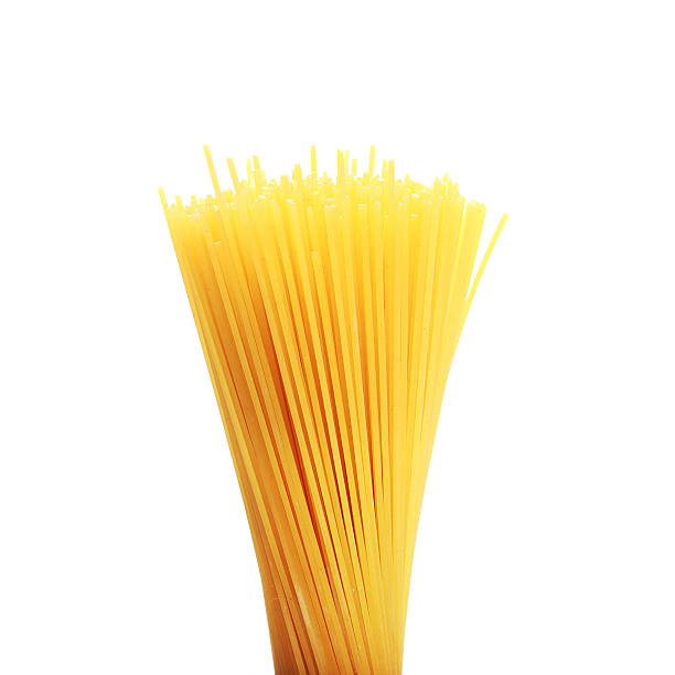 istock Bunch of spaghetti pasta isolated on white background 470849012