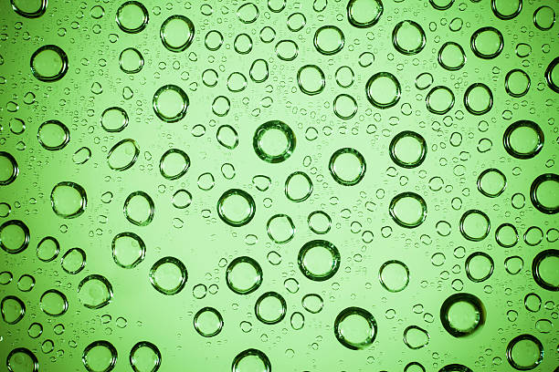 istock Water bubble on green glass. 470849398