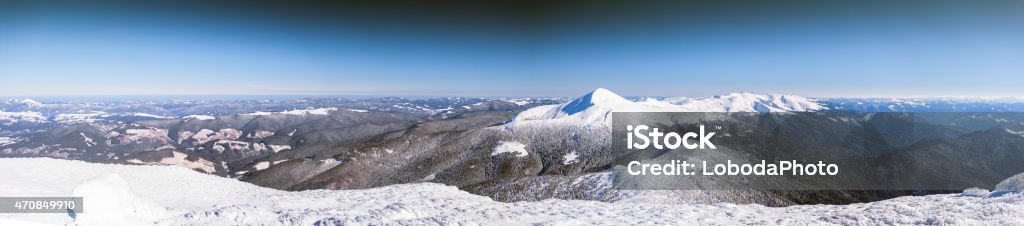 winter, panorama, fir, snow, landscape, mountain, 2015 Stock Photo