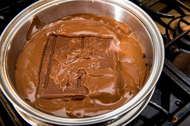 Chocolate melting stock photo