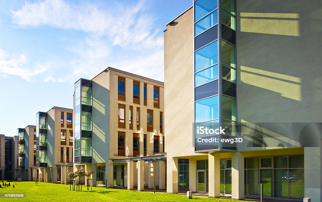 Modern office buildings Modern combination of materials and shapes of the facade office buildings. 2015 Stock Photo