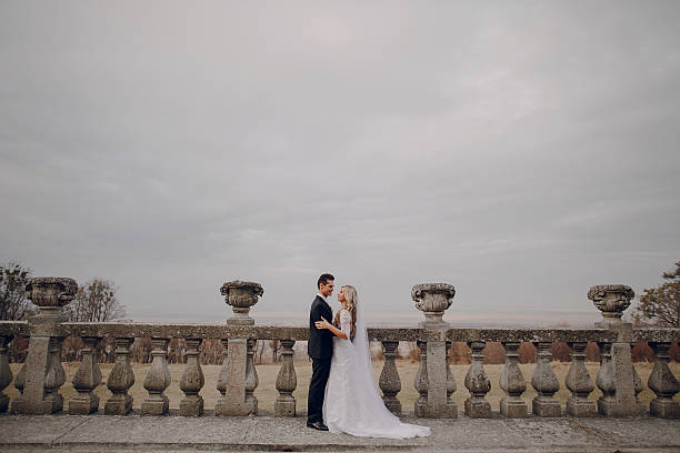 istock bride walking in golden autumn nature 470851814