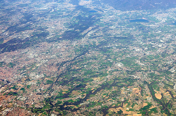 istock View from the window of the flying plane 470852580