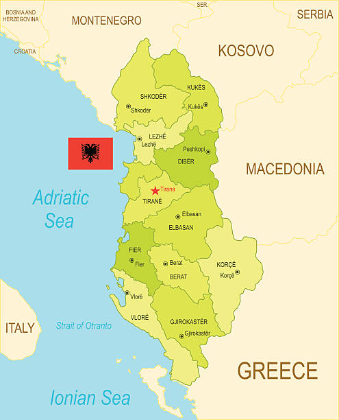 Albania http://dikobraz.org/map_2.jpg albania stock illustrations