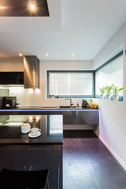 istock Elegant steel interior 470852740