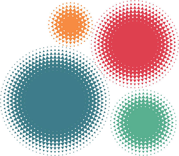 triangle halftone vector art illustration