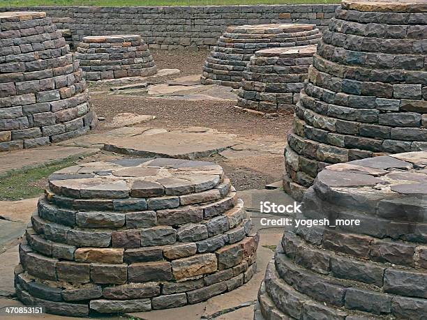 Small Sized Stupas Between Stupa One Three Stock Photo - Download Image Now - Architectural Dome, Architecture, Asia
