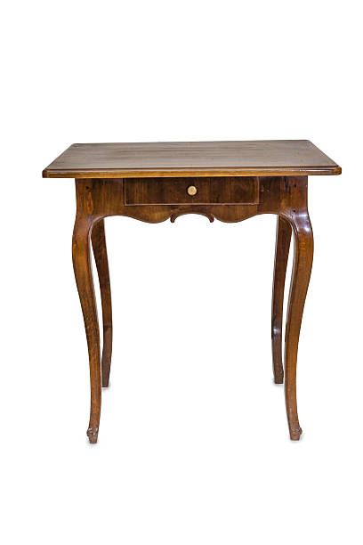istock Antique Wooden Table Isolated on White Background 470855440