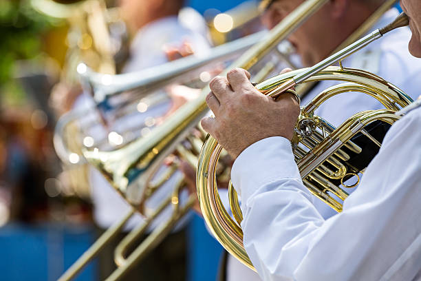 istock Military musician playing a horn 470856067