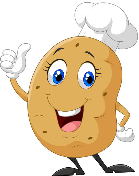 Cartoon potato giving thumb up Vector illustration of Cartoon potato giving thumb up smiling potato stock illustrations