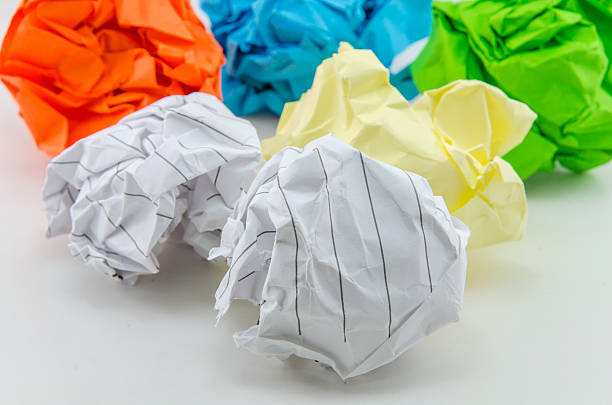 istock Crumpled paper ball isolated on white background 470857808