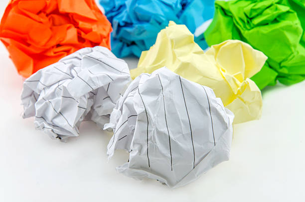 istock Crumpled paper ball isolated on white background 470857866