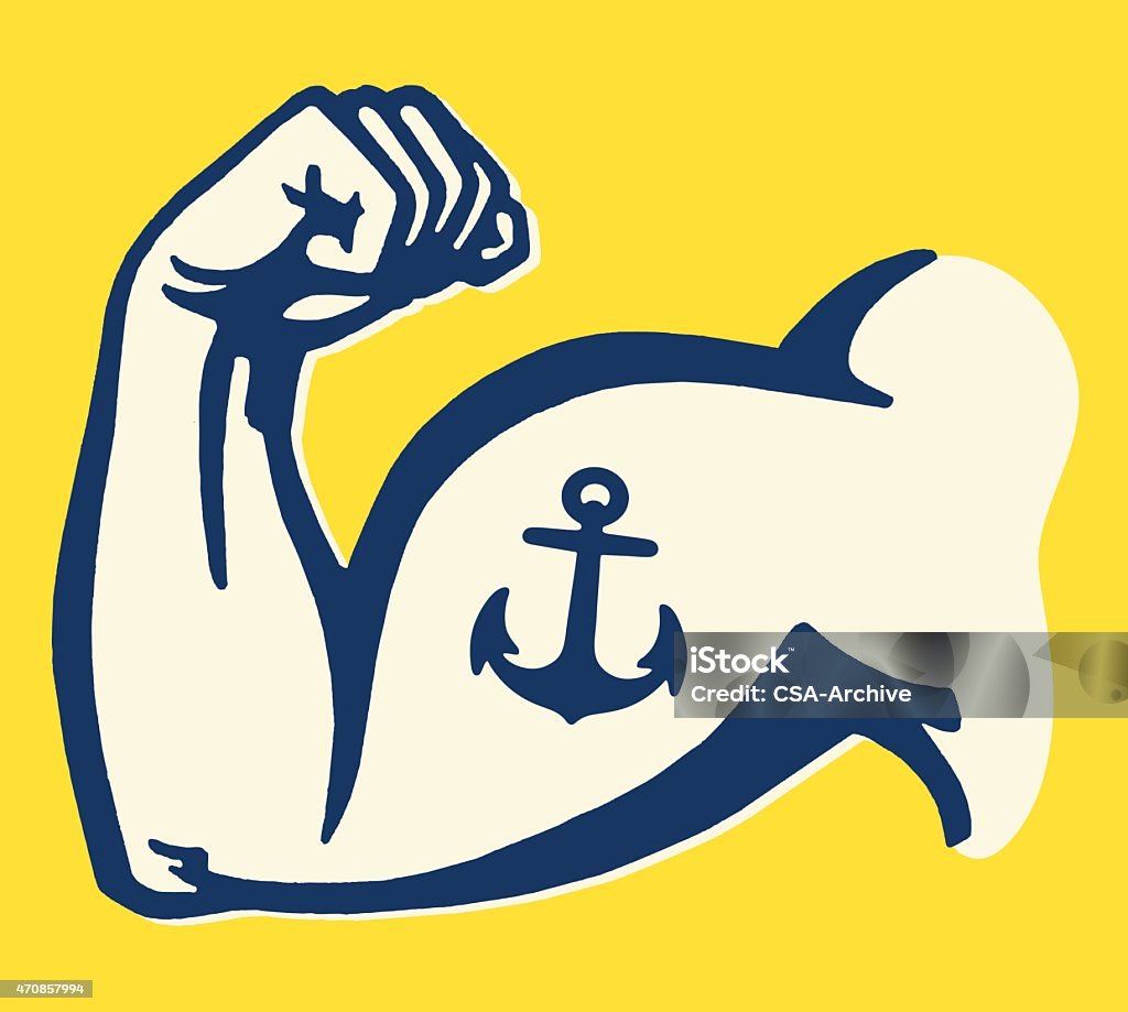 Anchor Tattoo on Muscle Man's Arm http://csaimages.com/images/istockprofile/csa_vector_dsp.jpg Bicep stock vector