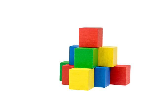 istock Pyramid from wooden colorful cubes 470862704