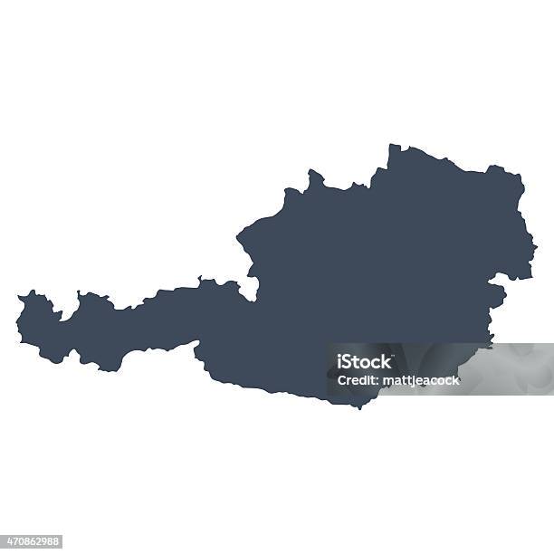 Austria Country Map Stock Illustration - Download Image Now - Austria, Map, Vector