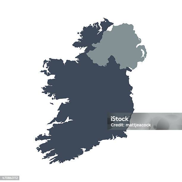 Ireland Country Map Stock Illustration - Download Image Now - Map, Northern Ireland, Vector