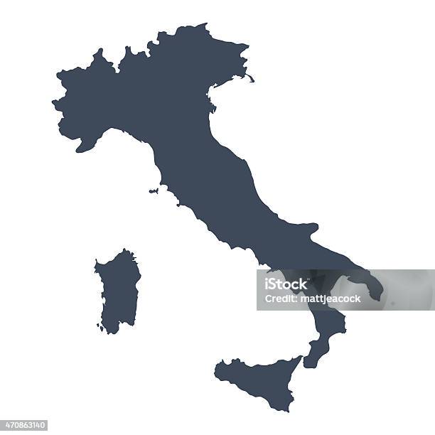 Italy Country Map Stock Illustration - Download Image Now - Italy, Map, Vector