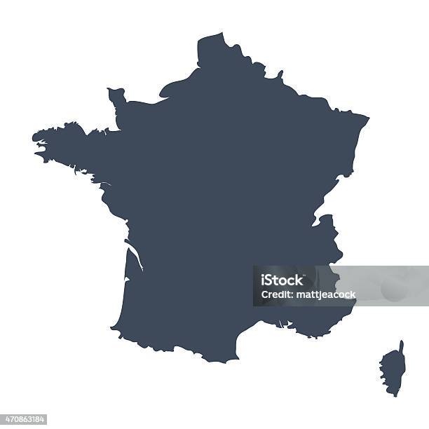 France Country Map Stock Illustration - Download Image Now - France, Map, Vector